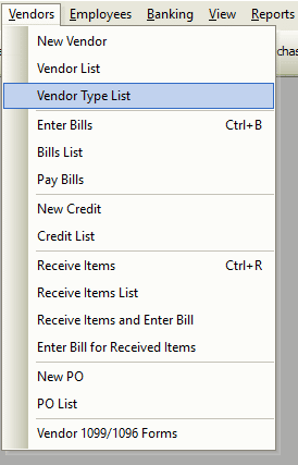 Vendor Type List File Path