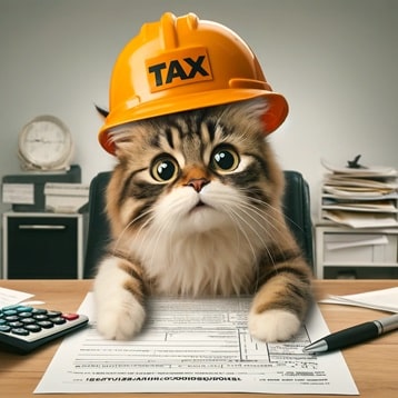 Confused Housecat Doing Taxes